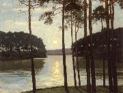 Walter Leistikow Evening mood at the battle lake Spain oil painting artist